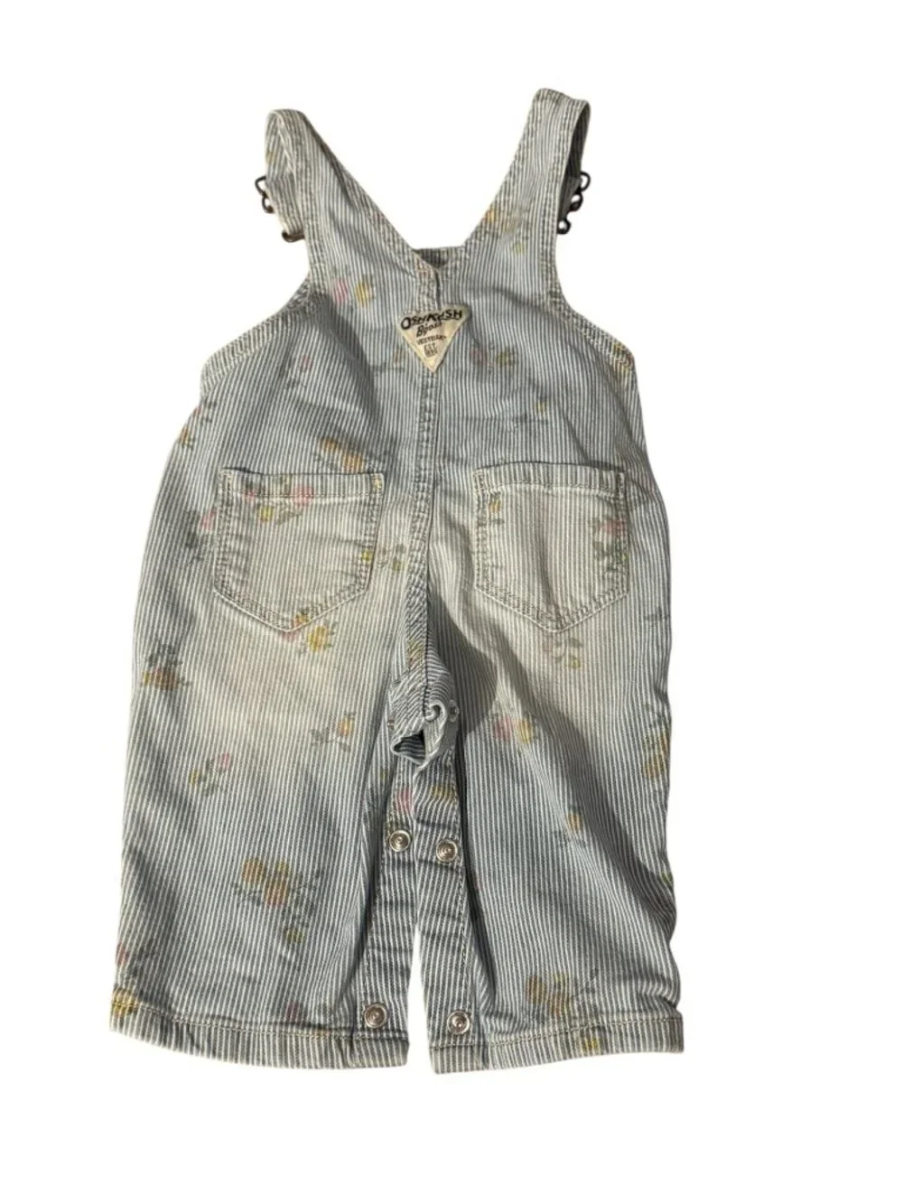 OshKosh B’gosh Baby Girl Striped Floral Vestbak Overalls 0-3 Months